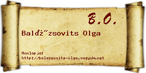 Balázsovits Olga névjegykártya