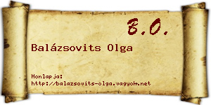 Balázsovits Olga névjegykártya