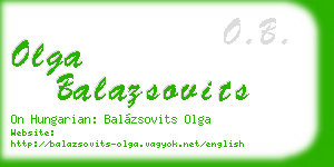 olga balazsovits business card