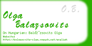 olga balazsovits business card